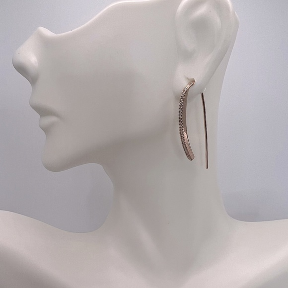 14 Rose Gold Diamond Hook Earrings